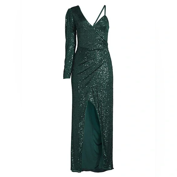 green emerald velvet dress Lime Green Sequin Strappy Mini Dress main image 0